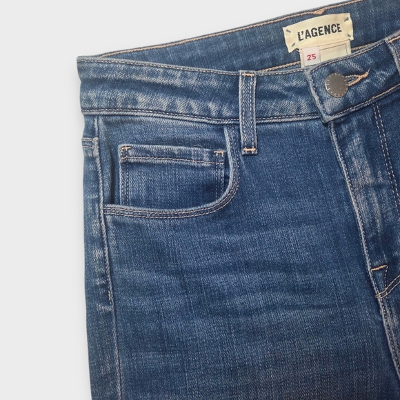 L'AGENCE Dark Blue Straight Jeans - Picture 4 of 10